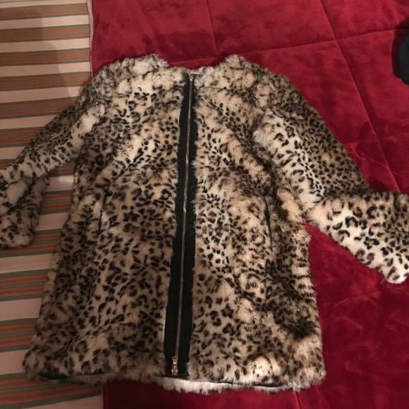 Zara leopard print faux fur coat - Picture 2 of 4